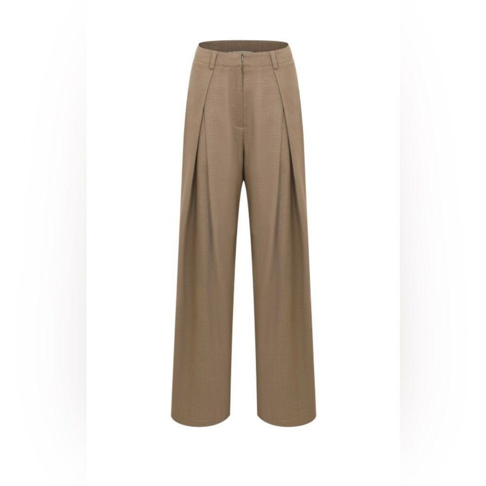 567. Elegant Tan Wide-Leg Women's Pants